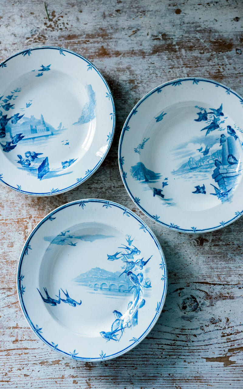 Set of Five Vintage French Plates