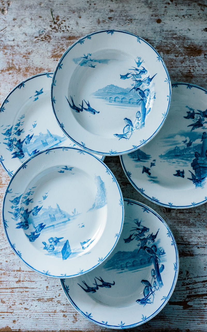 Set of Five Vintage French Plates