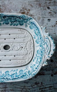 Vintage French Stoneware Asparagus Dish