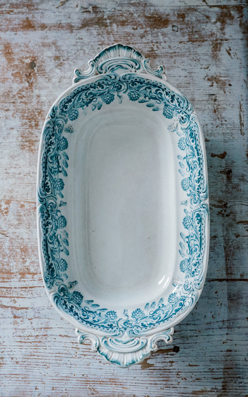 Vintage French Stoneware Asparagus Dish