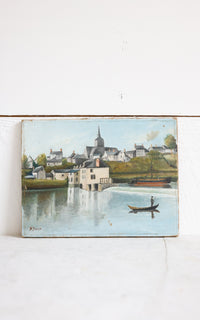 Vintage French Painting on Canvas