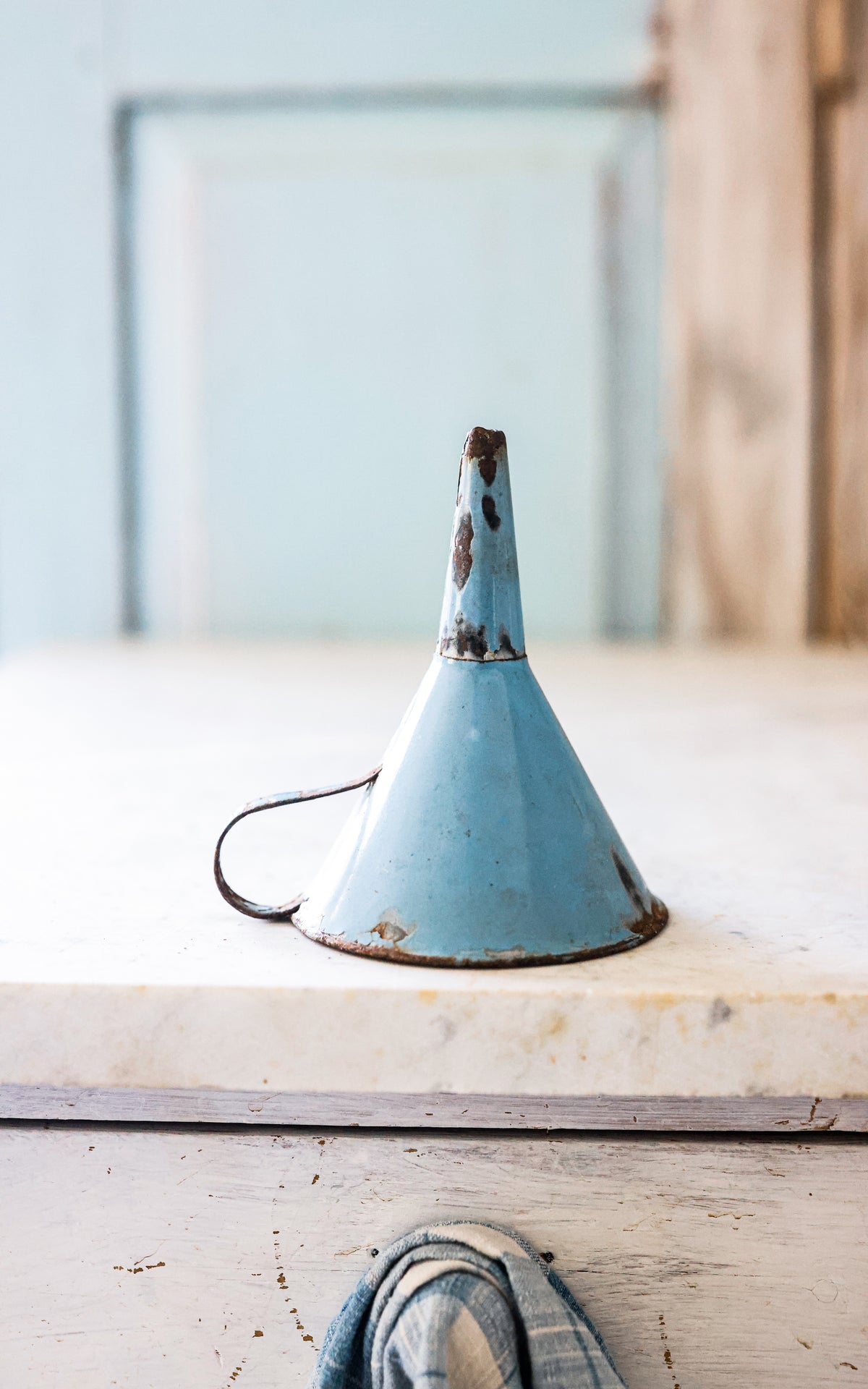 Vintage French Enamelware Funnel