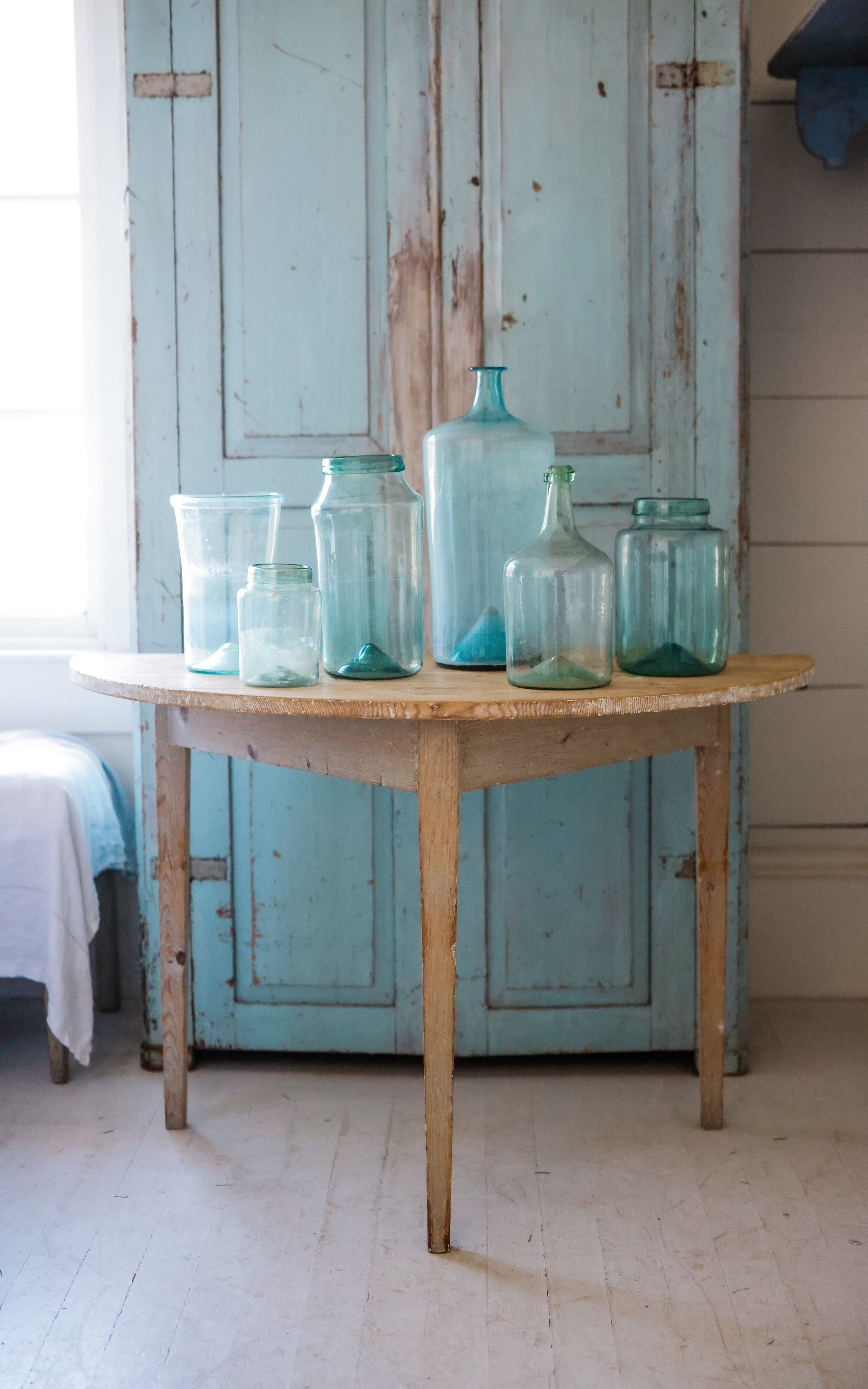 Vintage Swedish Demi Lune Table