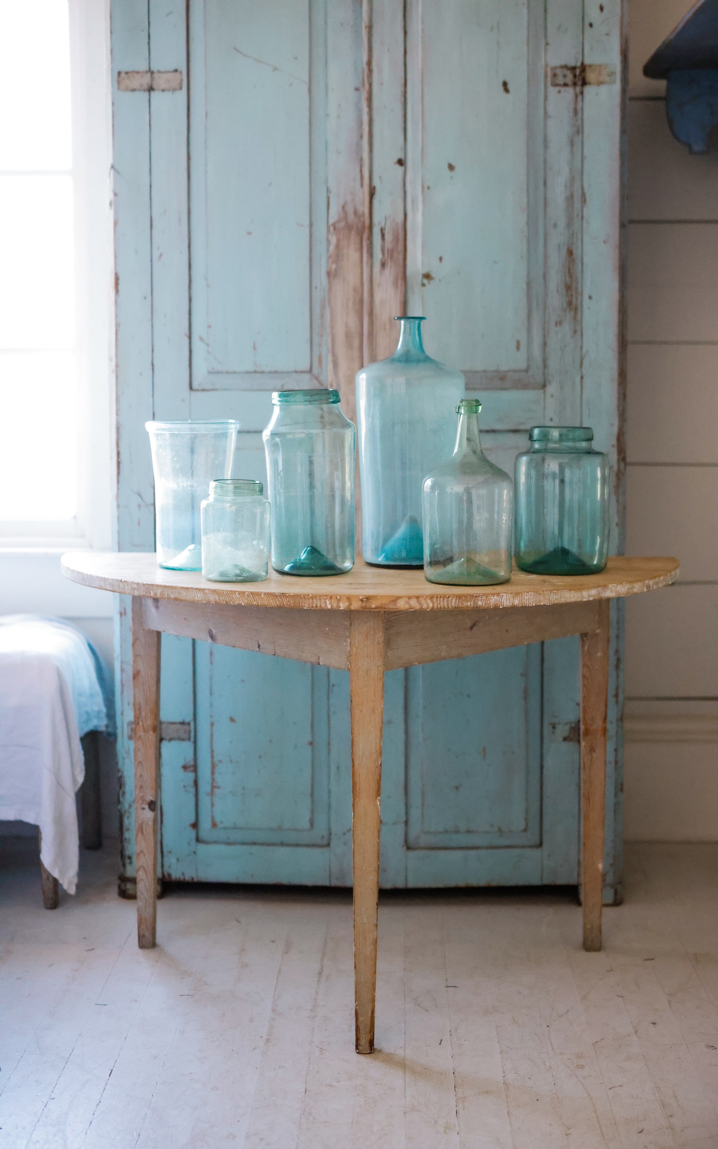 Vintage Swedish Demi Lune Table