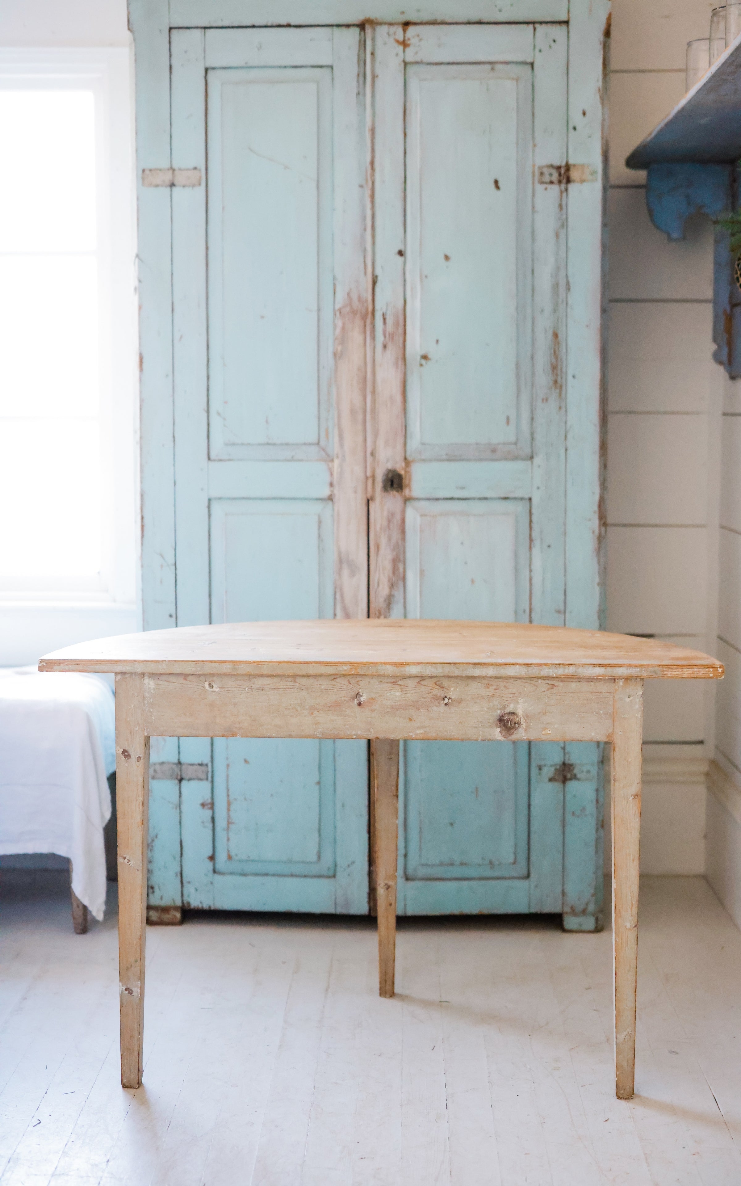 Vintage Swedish Demi Lune Table