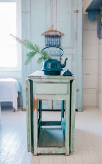 Vintage French Enamelware Tea Pot