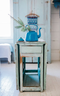 Vintage French Enamelware Tea Pot