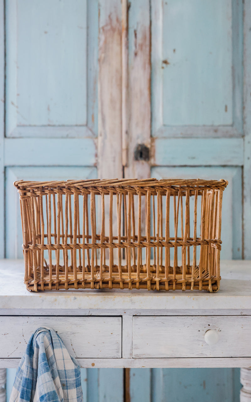 Vintage French Wool Basket