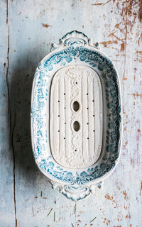 Vintage French Stoneware Asparagus Dish