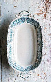 Vintage French Stoneware Asparagus Dish