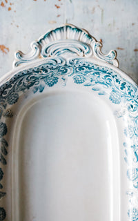 Vintage French Stoneware Asparagus Dish