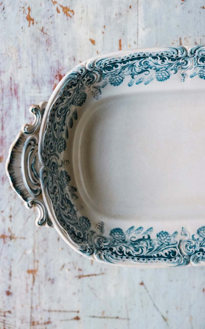 Vintage French Stoneware Asparagus Dish