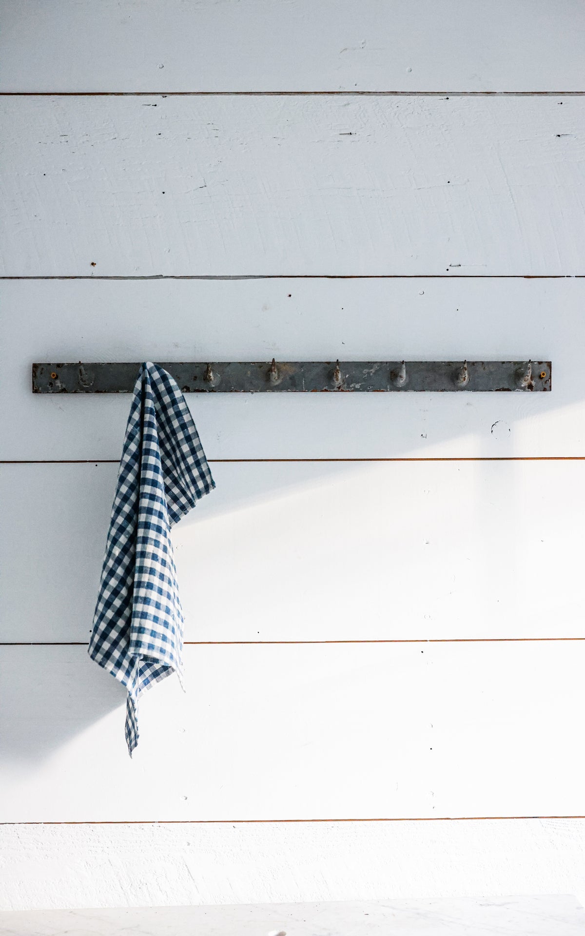 Vintage French Painted Gray Metal Rack