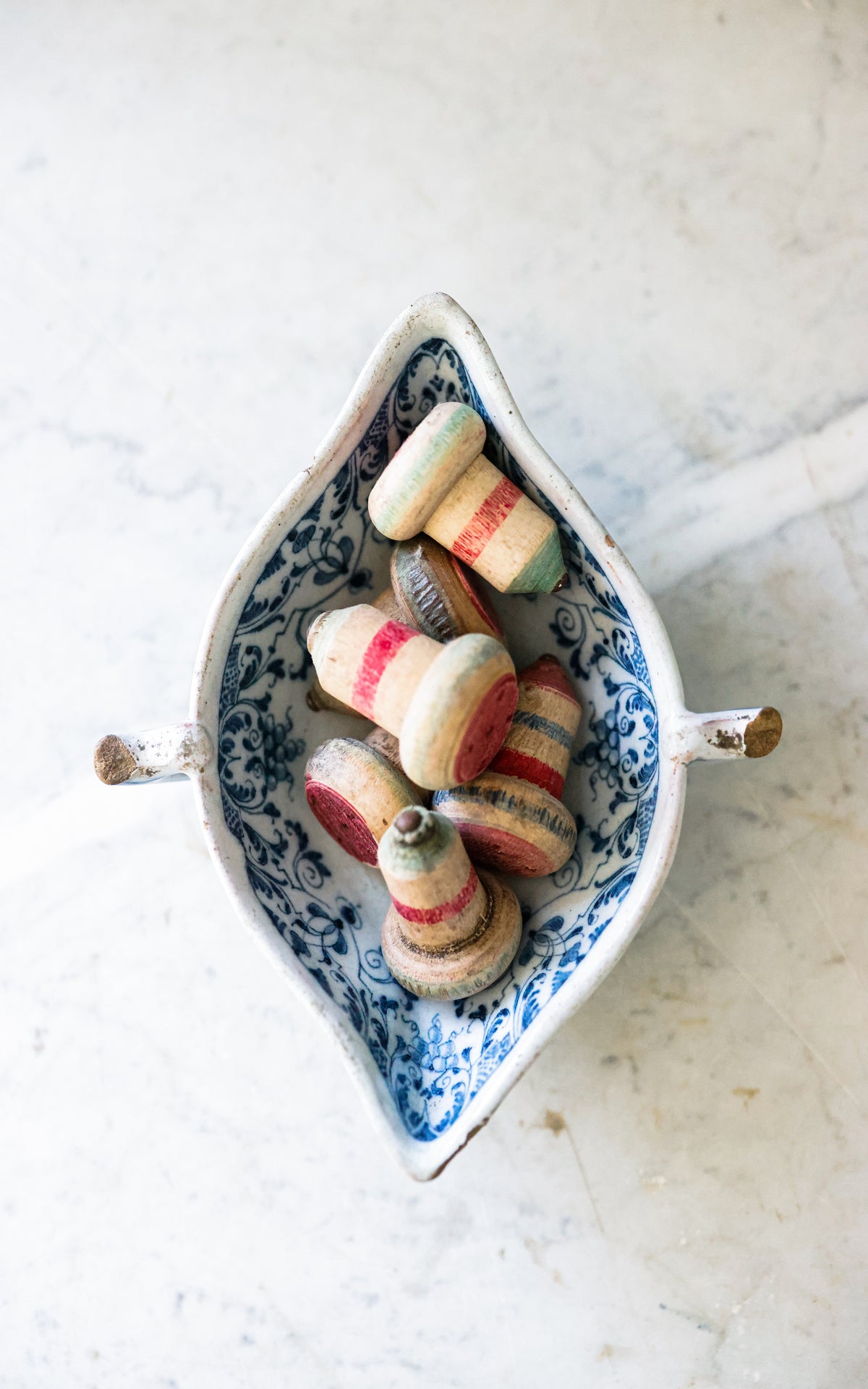 Set of Seven Petite Vintage French Wooden Pegs