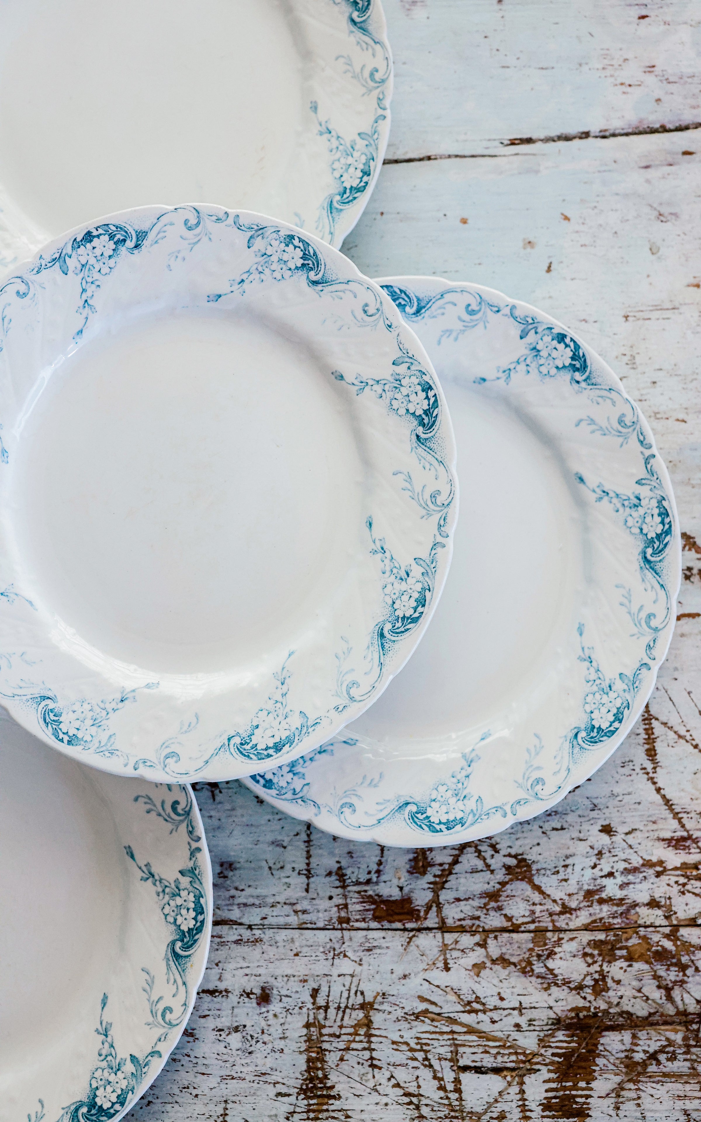 Set of Five Vintage French Stoneware Plates