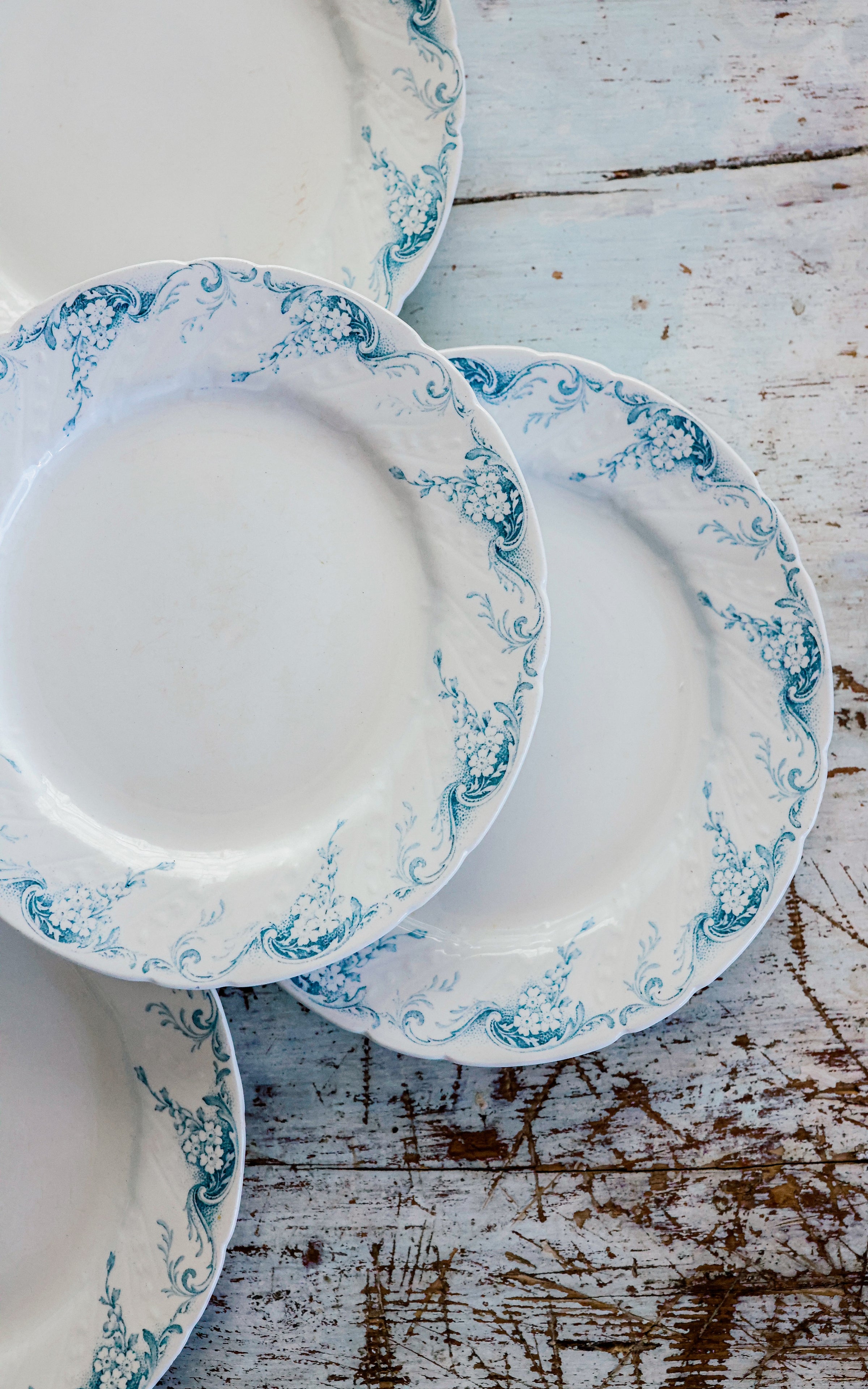 Set of Five Vintage French Stoneware Plates