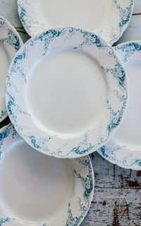 Set of Five Vintage French Stoneware Plates