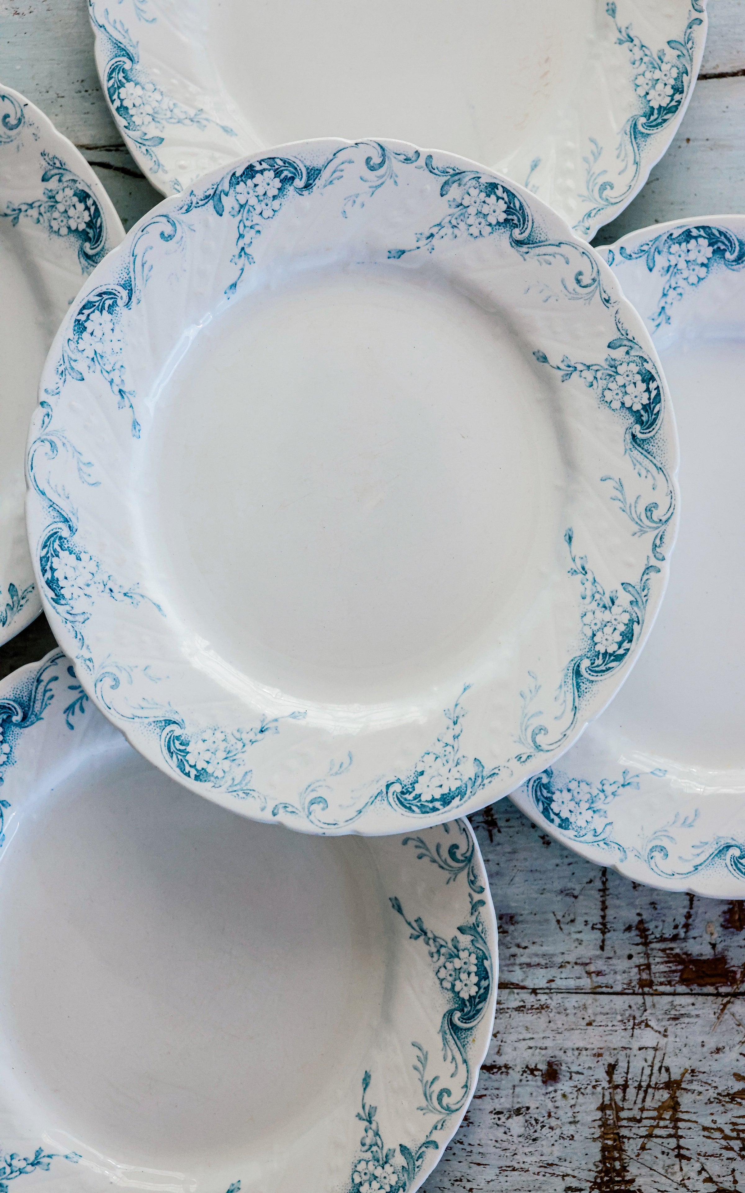 Set of Five Vintage French Stoneware Plates
