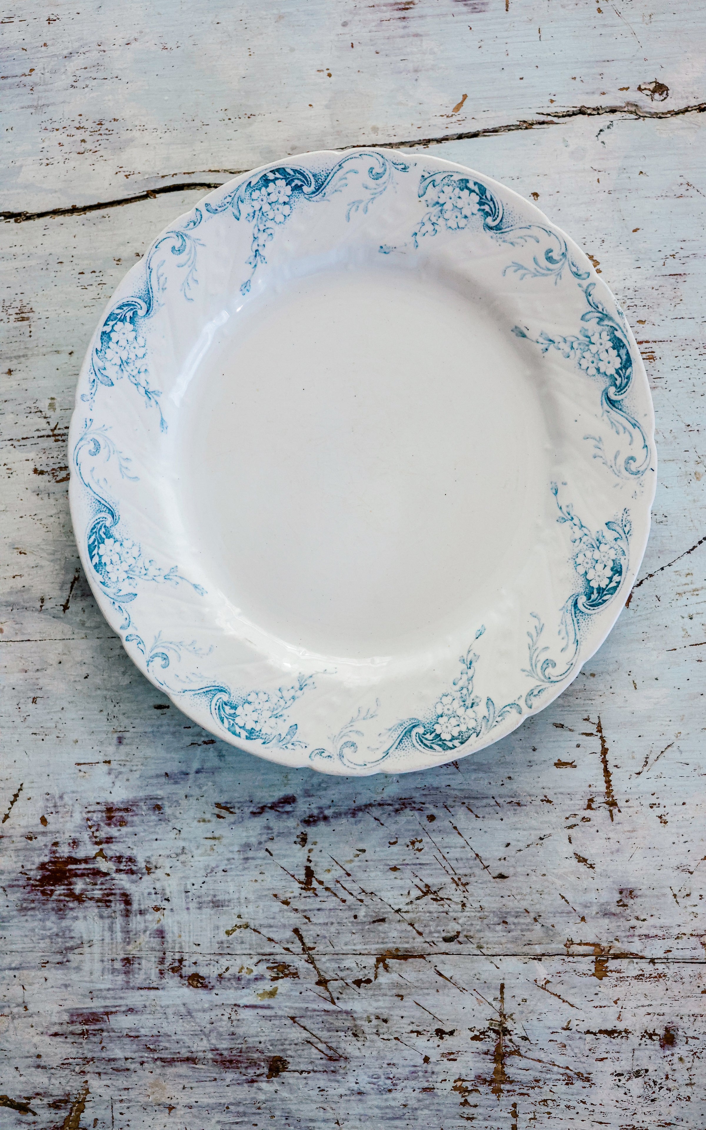 Set of Five Vintage French Stoneware Plates