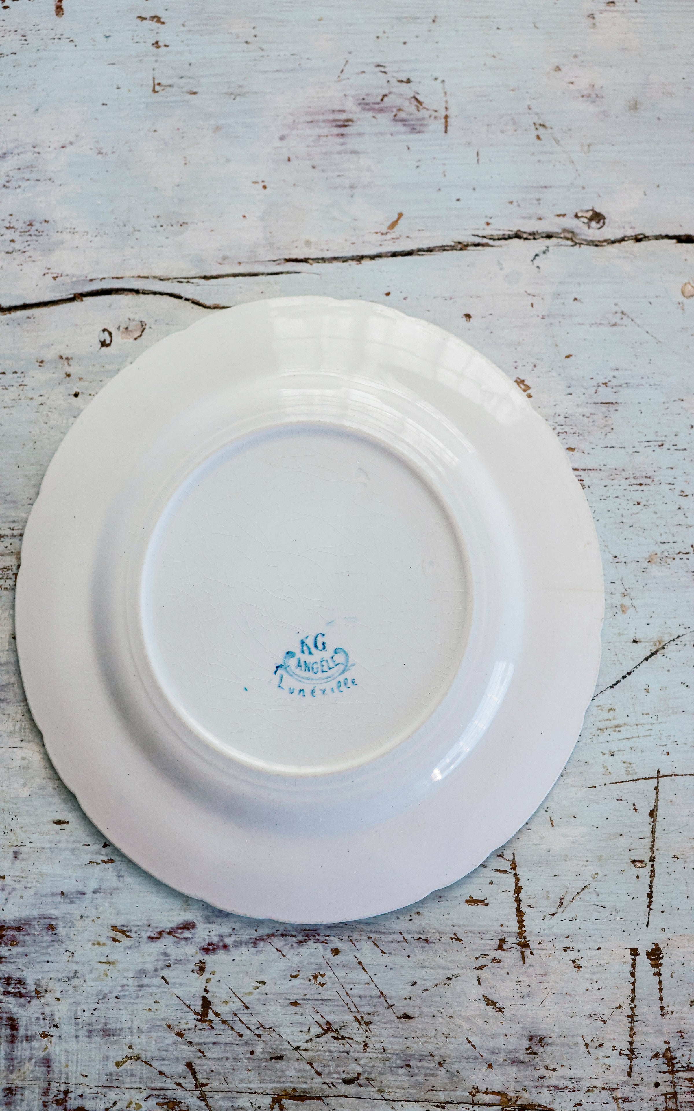 Set of Five Vintage French Stoneware Plates