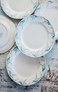 Set of Five Vintage French Stoneware Plates