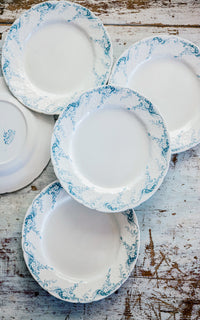 Set of Five Vintage French Stoneware Plates