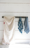 Vintage French Cranberry Red Striped Linen Flour Sack