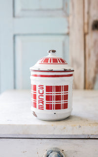 Vintage French Enamelware Canister