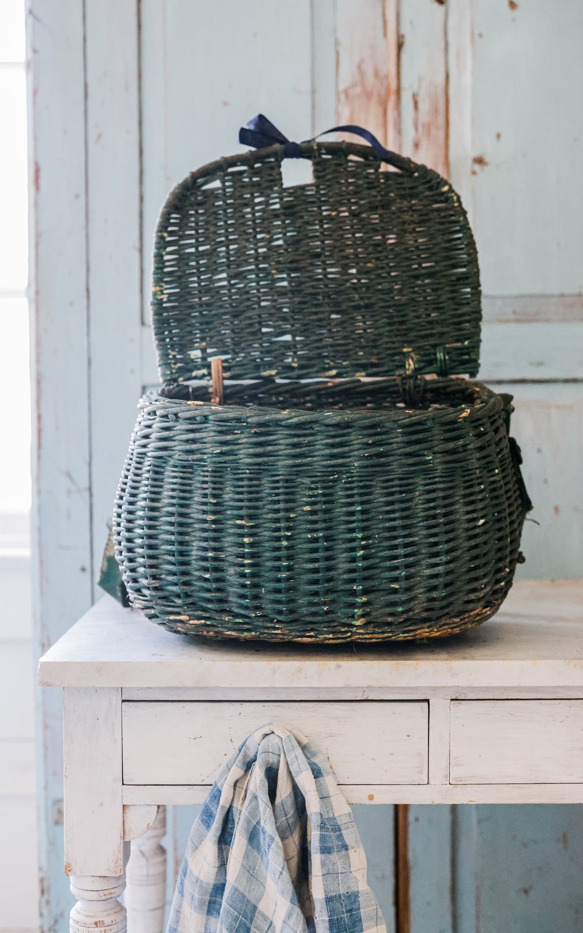 Large Vintage French Fishing Basket