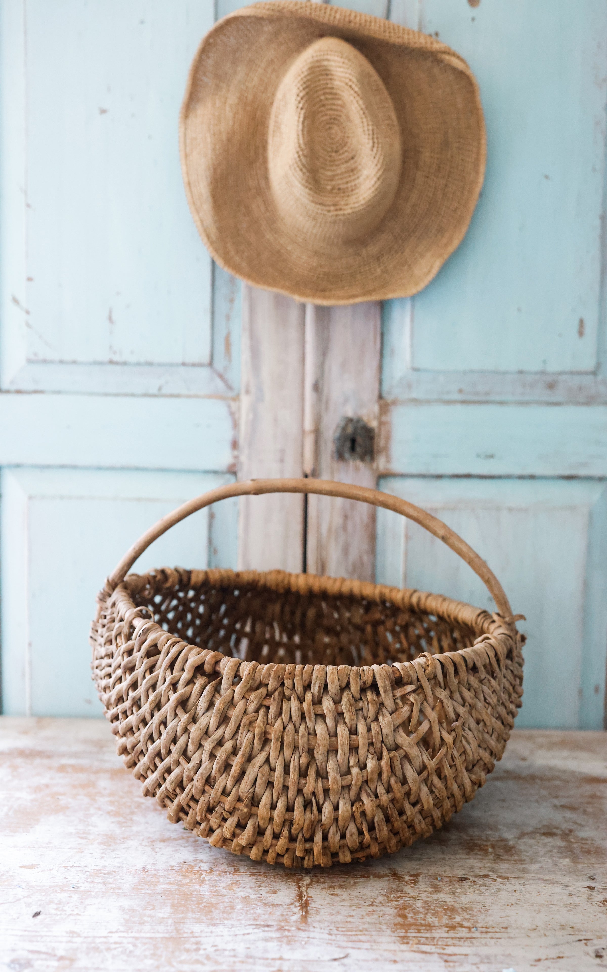 Vintage French Apple Harvesting Basket