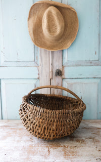 Vintage French Apple Harvesting Basket