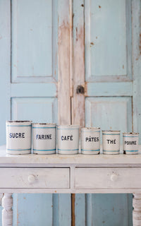 Vintage French Enamelware Canister