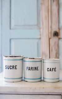 Vintage French Enamelware Canister
