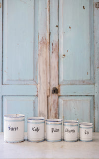 Vintage French Enamelware Canister