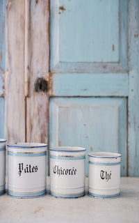 Vintage French Enamelware Canister