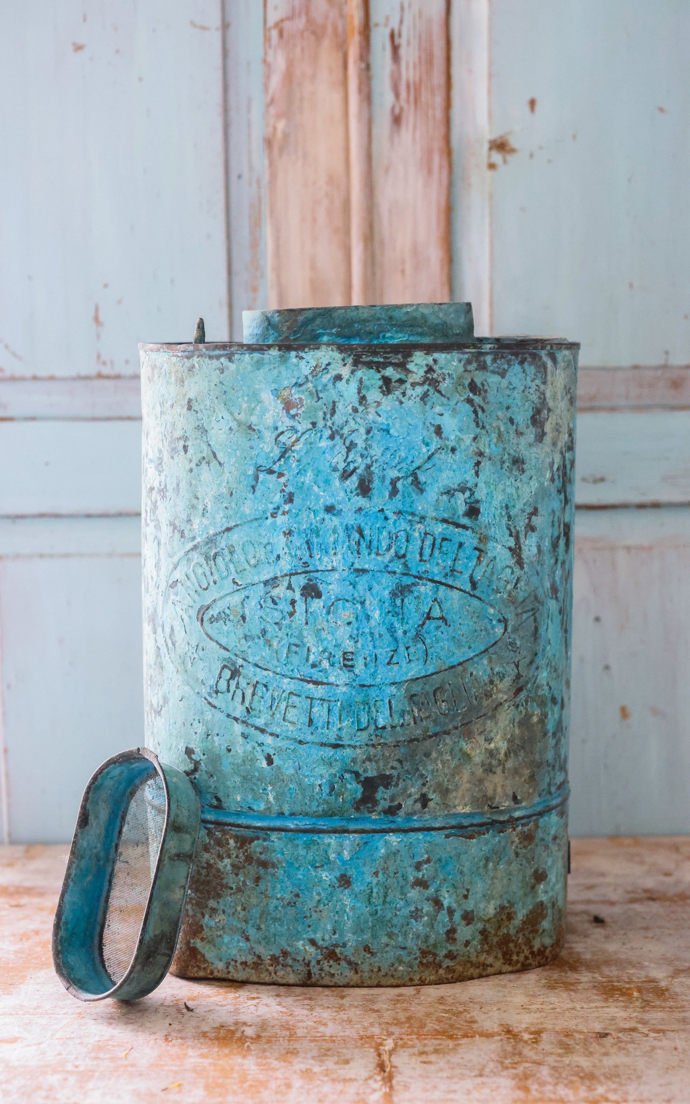 Vintage Italian Zinc Canister