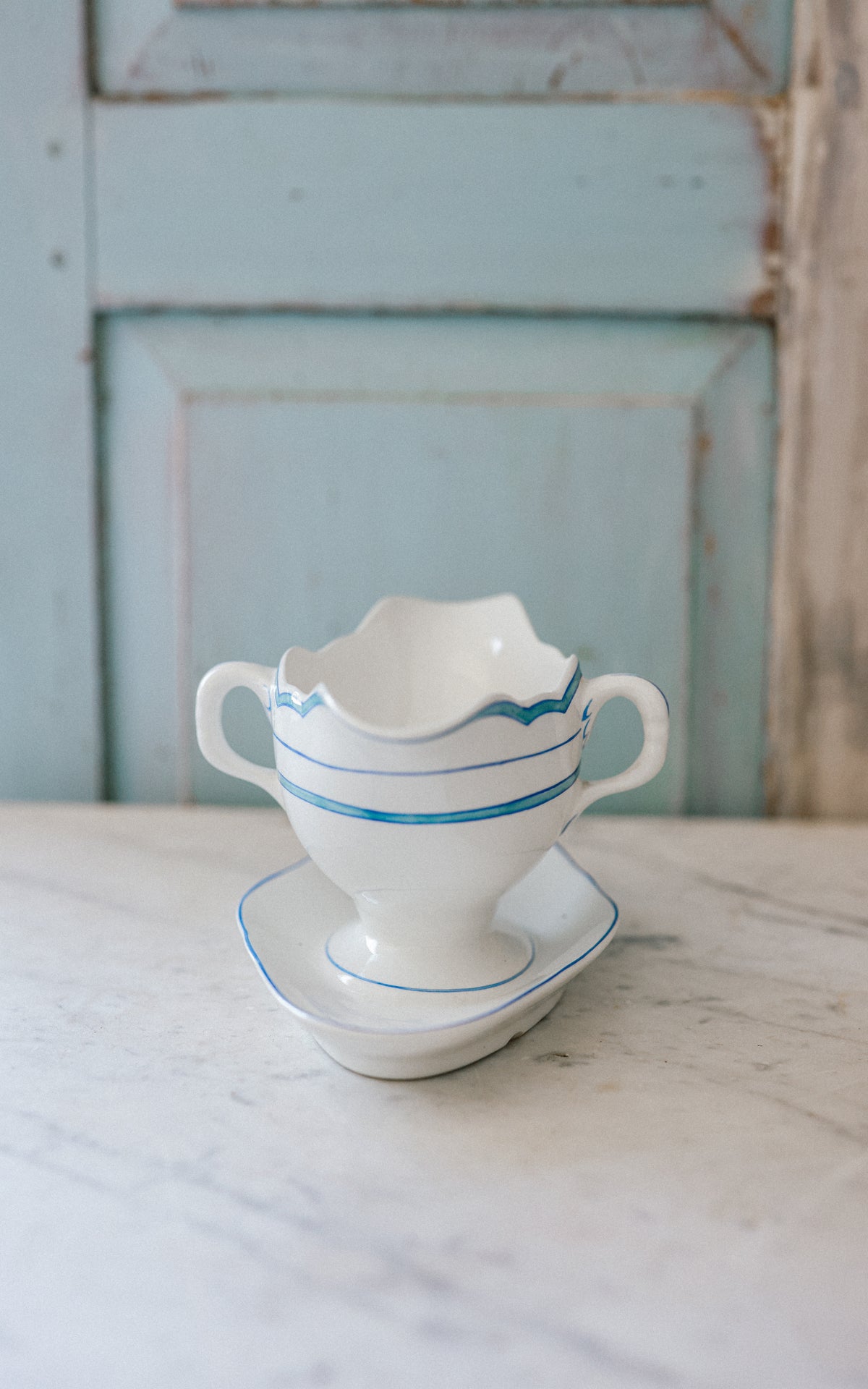 Vintage Swedish Stoneware Sauce Boat