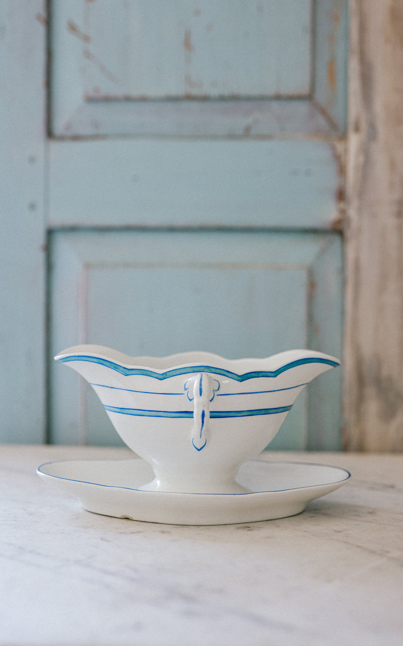 Vintage Swedish Stoneware Sauce Boat