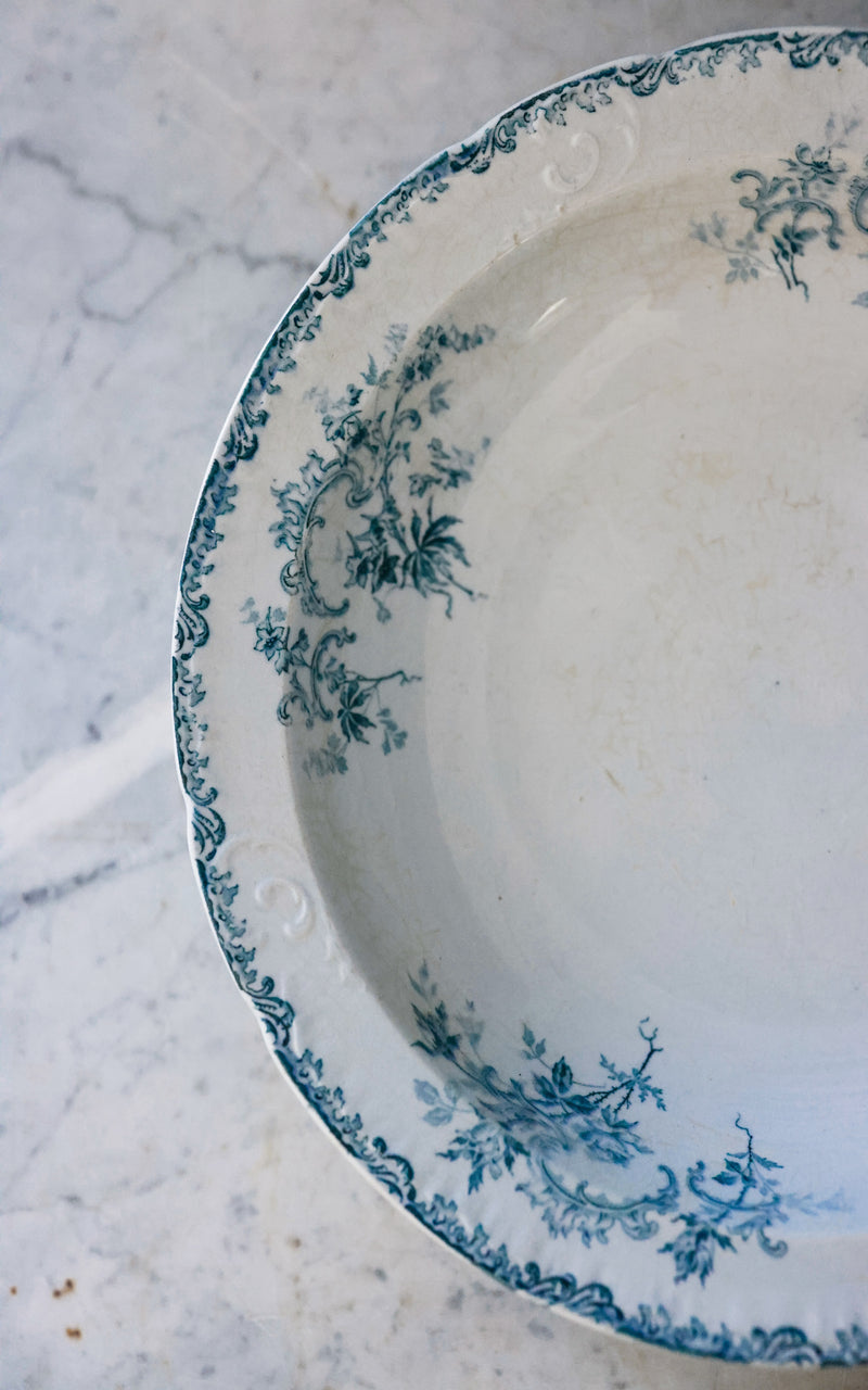 Vintage French Ironstone Transferware Dish