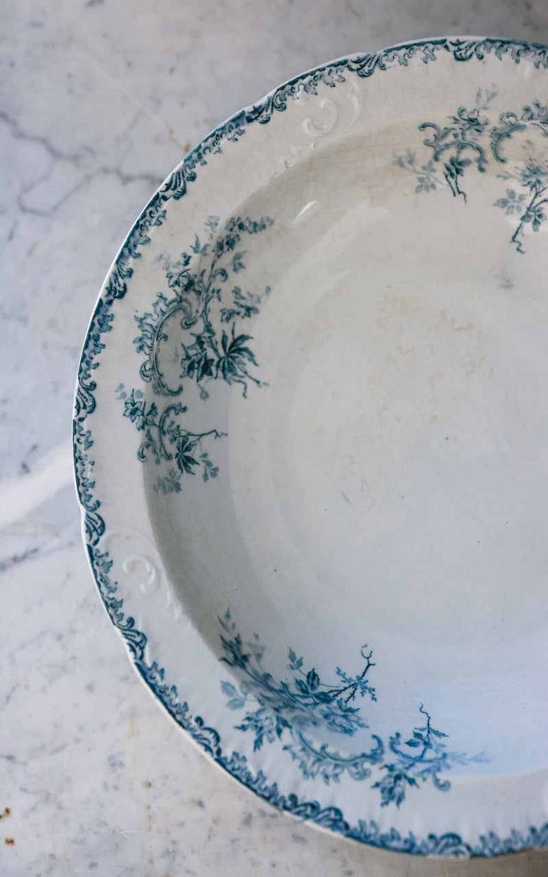 Vintage French Ironstone Transferware Dish