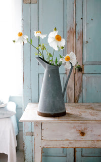 Large Vintage French Zinc Pitcher
