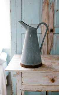 Large Vintage French Zinc Pitcher