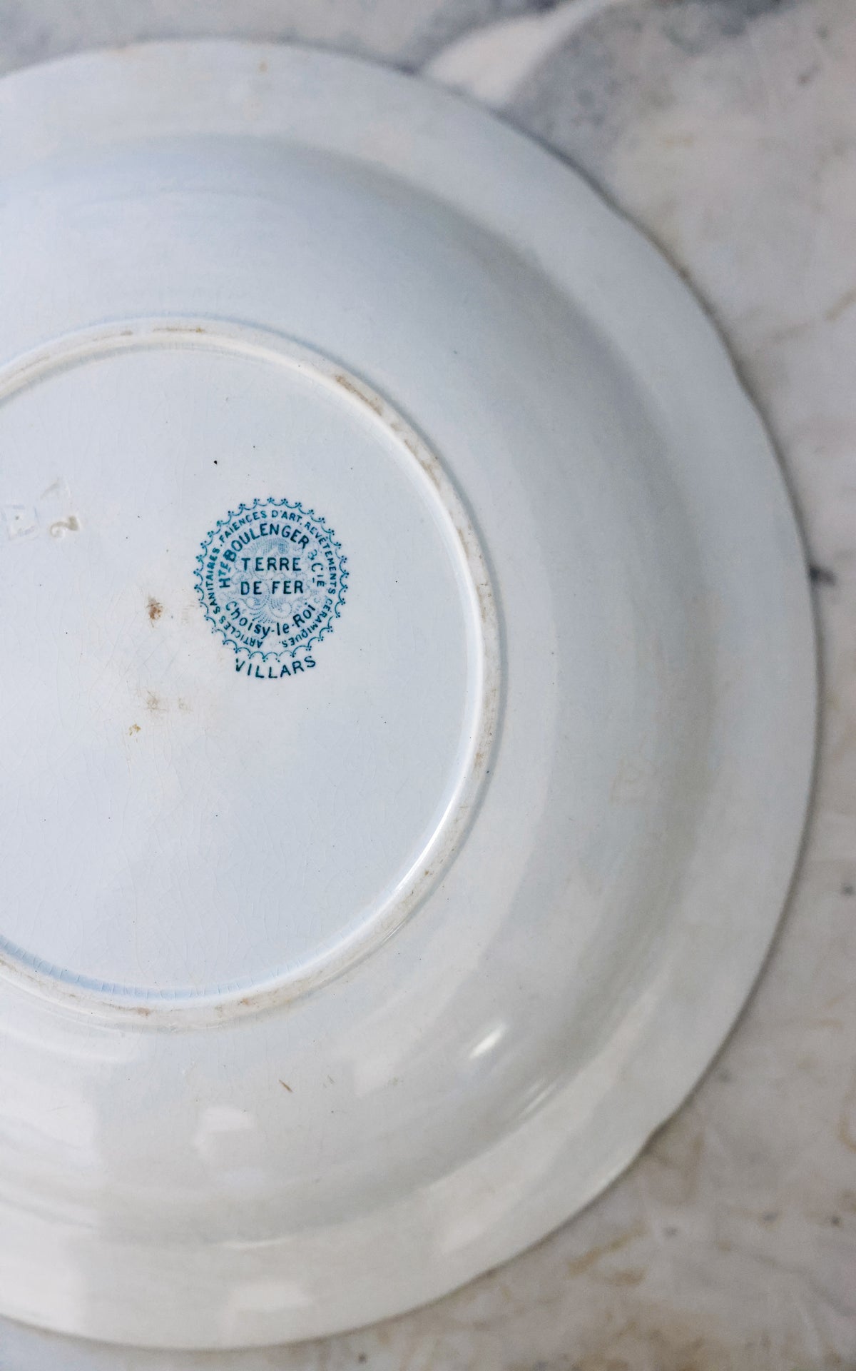 Vintage French Ironstone Transferware Dish