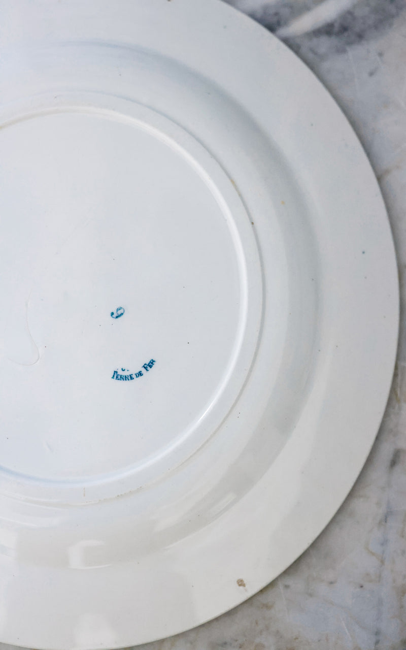 Large Vintage French Stoneware Plate