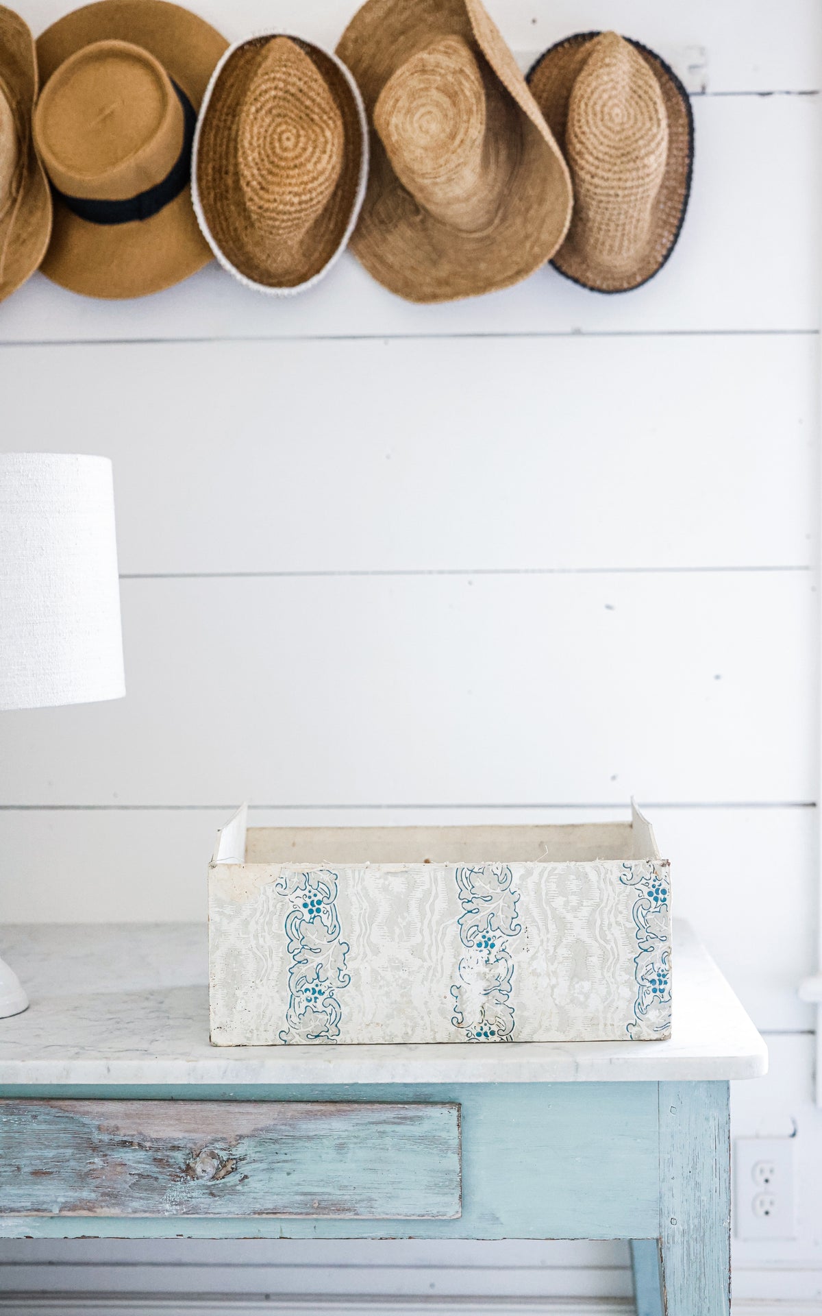 Vintage French Wallpapered Box