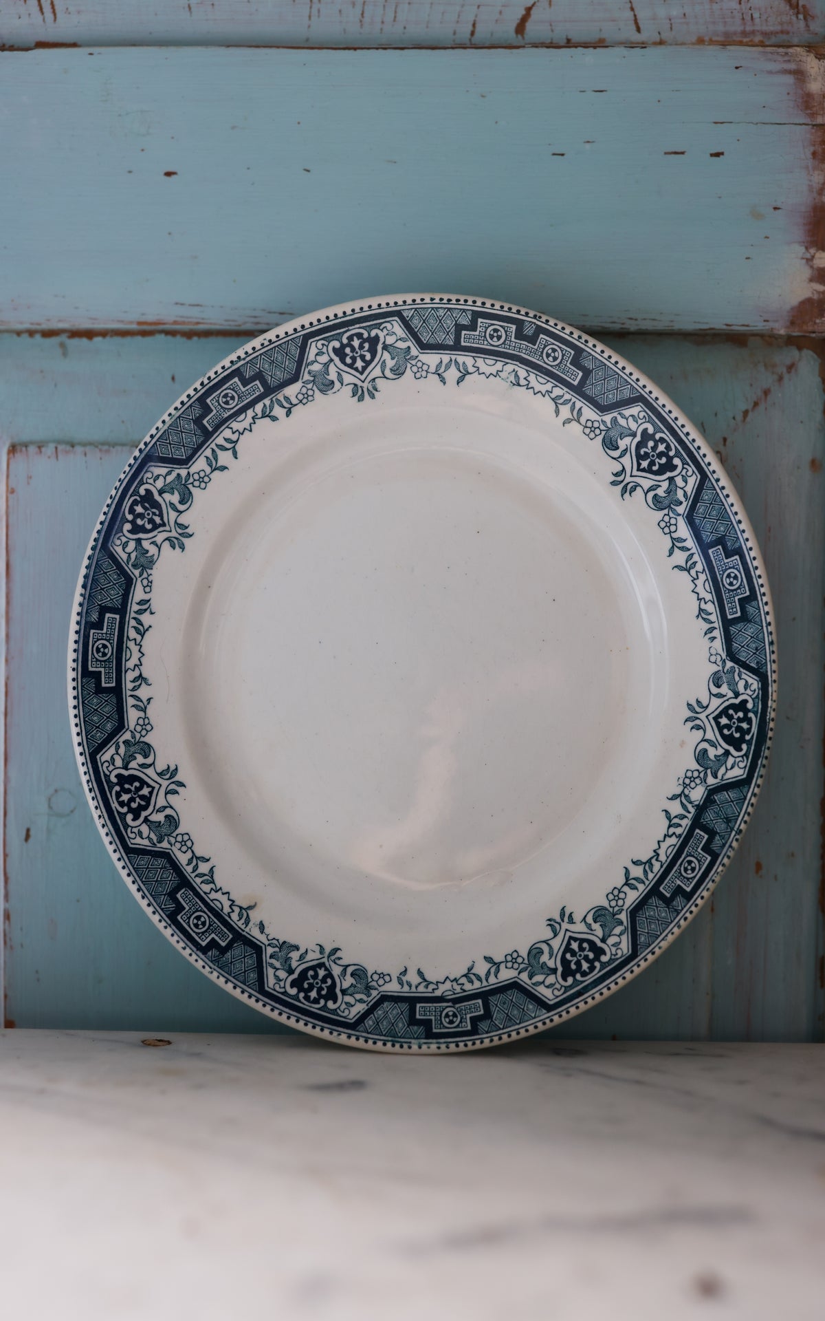Set of Four French Stoneware Plates