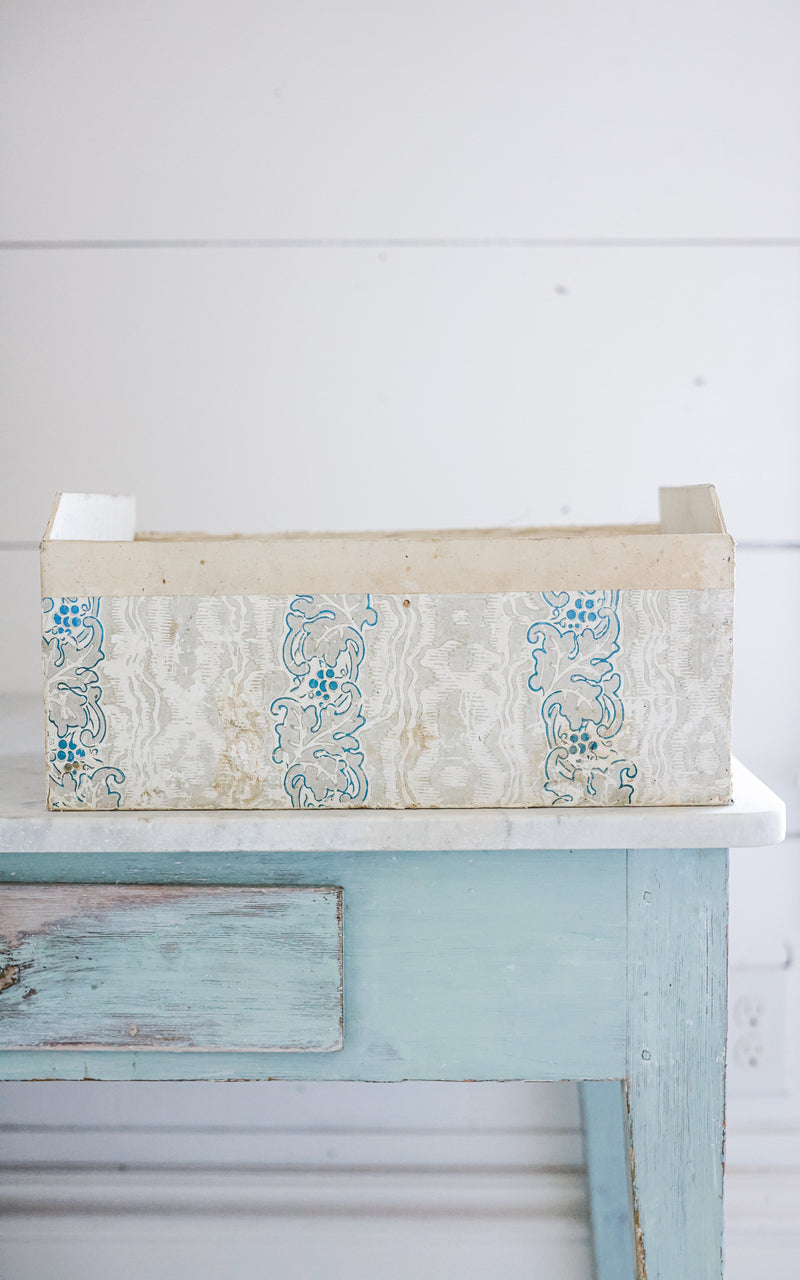 Vintage French Wallpapered Box