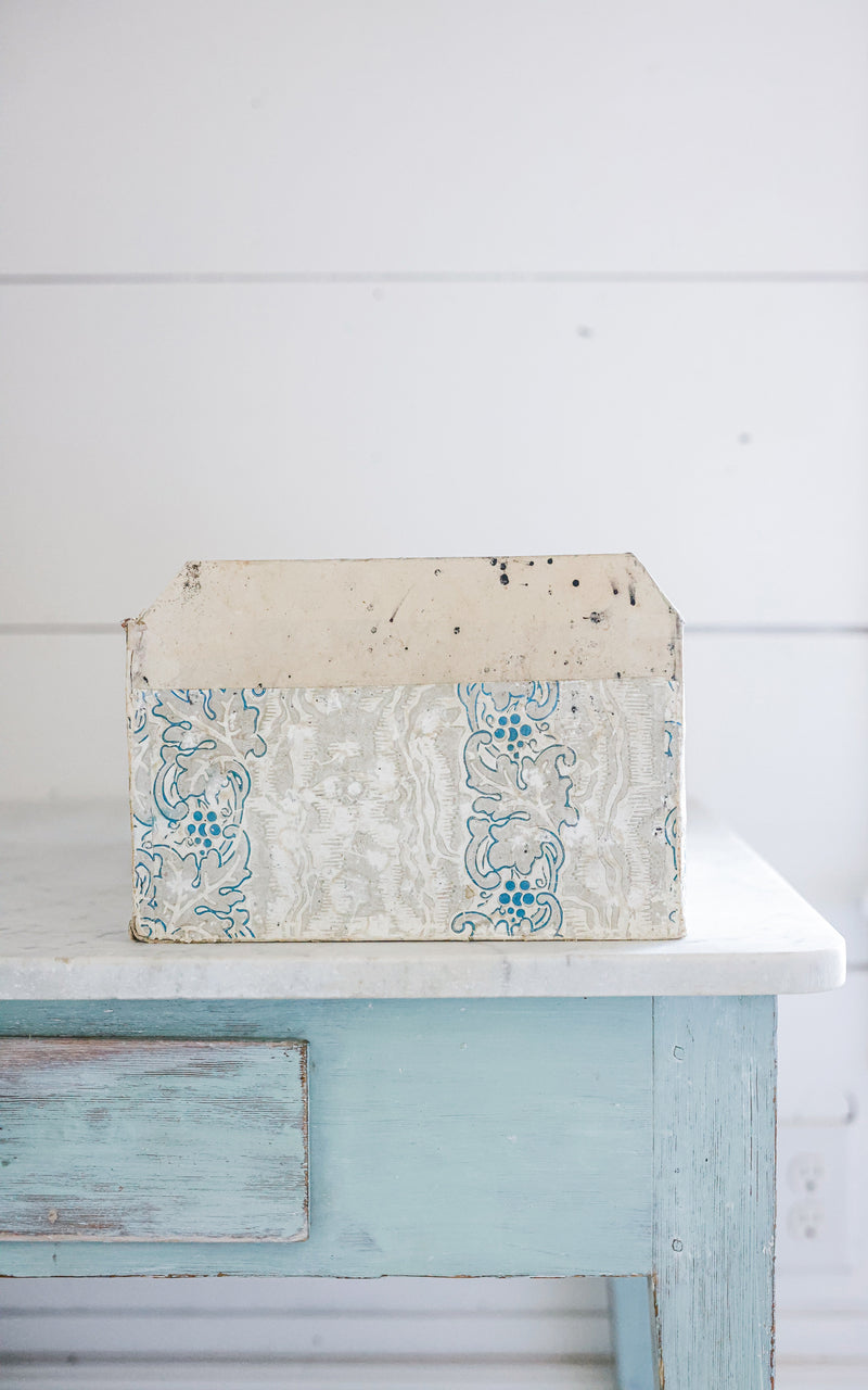 Vintage French Wallpapered Box