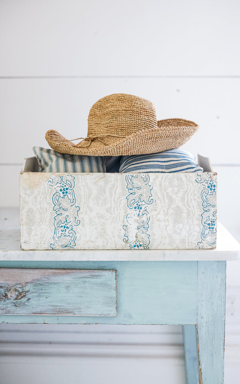 Vintage French Wallpapered Box