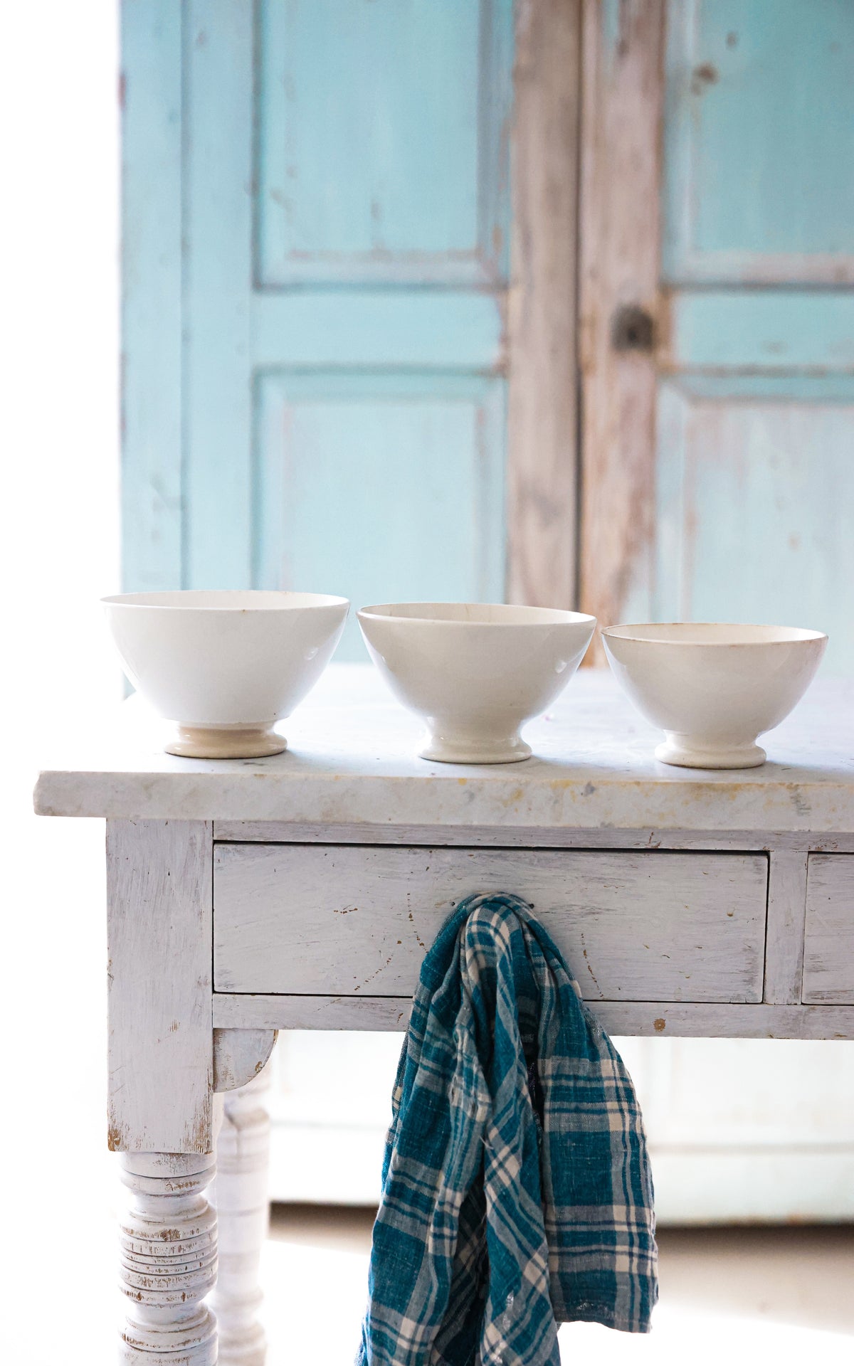 Set of Three Vintage French Cafe Au Lait Bowls